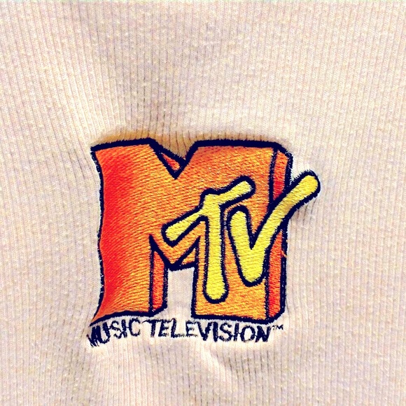 MTV y2k pink lilac with yellow trim cropped tank top vintage rare aesthetic - Picture 2 of 7